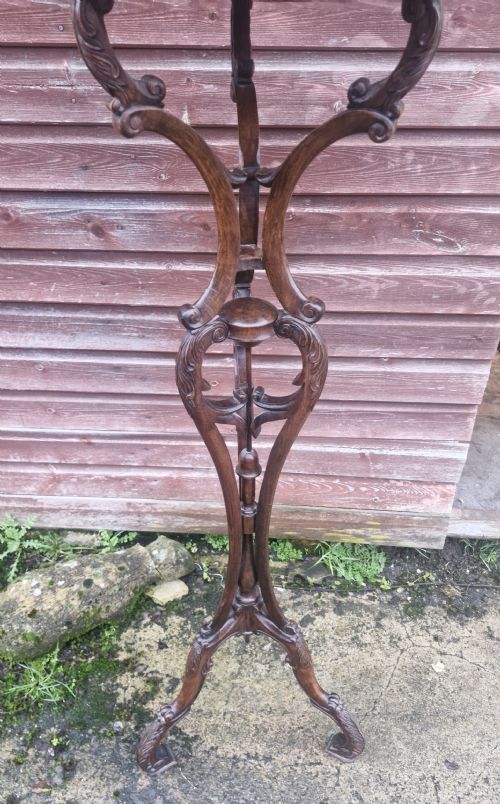 CARVED TALL JARDINIERE STAND - ADDITIONAL PHOTO 1