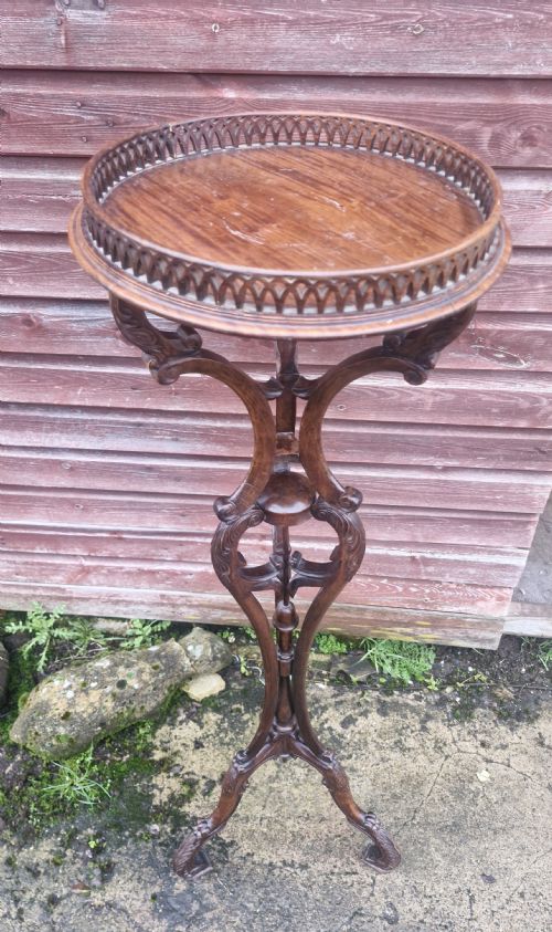 CARVED TALL JARDINIERE STAND - ADDITIONAL PHOTO 4