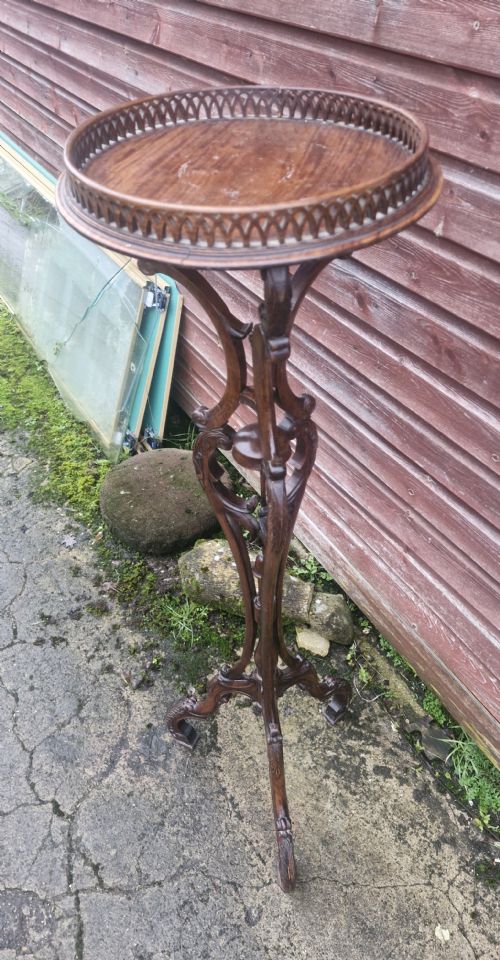 CARVED TALL JARDINIERE STAND - ADDITIONAL PHOTO 5