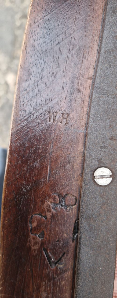 EARLY 20TH CENTURY MAHOGANY MILITARY DESK ARMCHAIR STAMPED - ADDITIONAL PHOTO 5