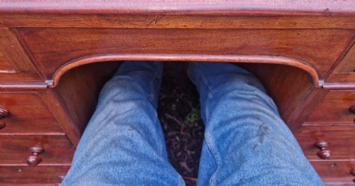 MID 19TH CENTURY MAHOGANY PEDESTAL PARTNERS WRITING DESK - ADDITIONAL PHOTO 11