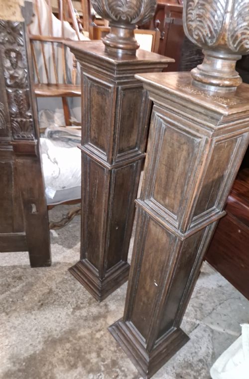 LARGE ANTIQUE PANELLED OAK TESTER BED - ADDITIONAL PHOTO 1