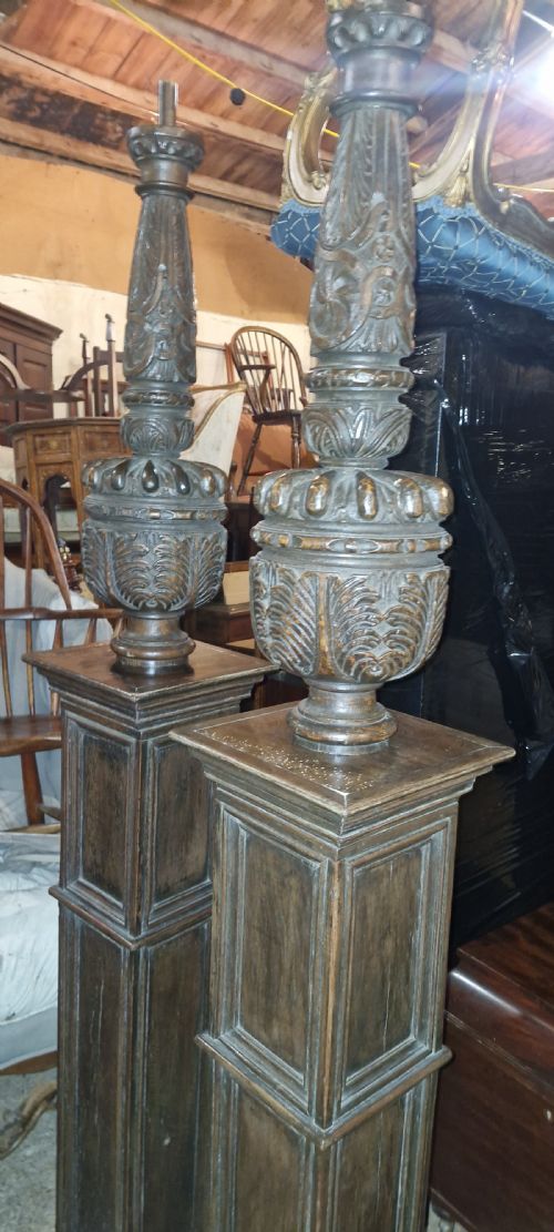 LARGE ANTIQUE PANELLED OAK TESTER BED - ADDITIONAL PHOTO 5