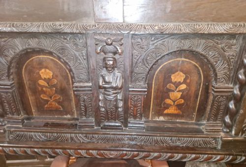 LARGE ANTIQUE PANELLED OAK TESTER BED - ADDITIONAL PHOTO 7