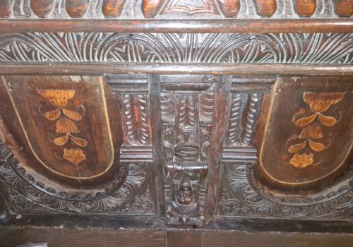 LARGE ANTIQUE PANELLED OAK TESTER BED - ADDITIONAL PHOTO 10