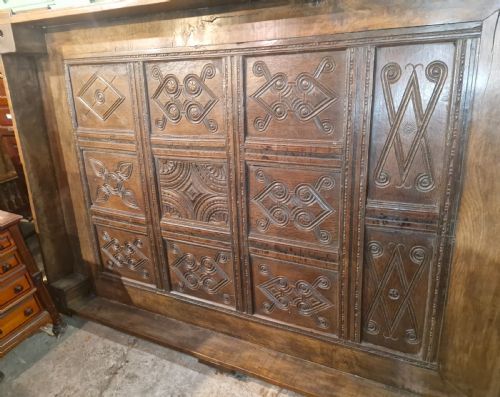 LARGE ANTIQUE PANELLED OAK TESTER BED - ADDITIONAL PHOTO 14