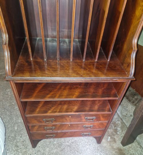 LATE VICTORIAN ROSEWOOD MULTI FUNCTIONAL SIDE CABINET - ADDITIONAL PHOTO 3