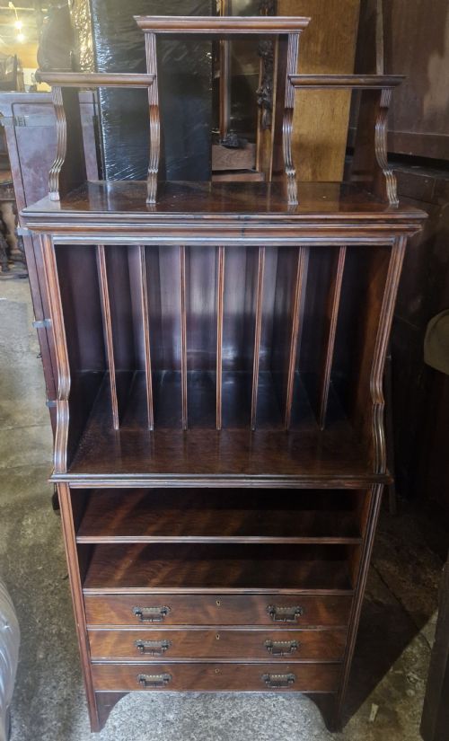 LATE VICTORIAN ROSEWOOD MULTI FUNCTIONAL SIDE CABINET - ADDITIONAL PHOTO 7