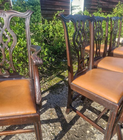 GOOD SET OF 8 CHIPPENDALE STYLE MAHOGANY DINING CHAIRS - ADDITIONAL PHOTO 1