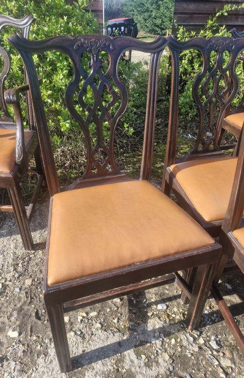 GOOD SET OF 8 CHIPPENDALE STYLE MAHOGANY DINING CHAIRS - ADDITIONAL PHOTO 2