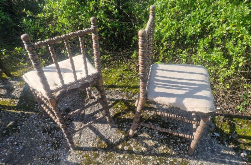 PAIR OF LATE VICTORIAN BOBBIN FRAMED BEDROOM CHAIRS - ADDITIONAL PHOTO 2