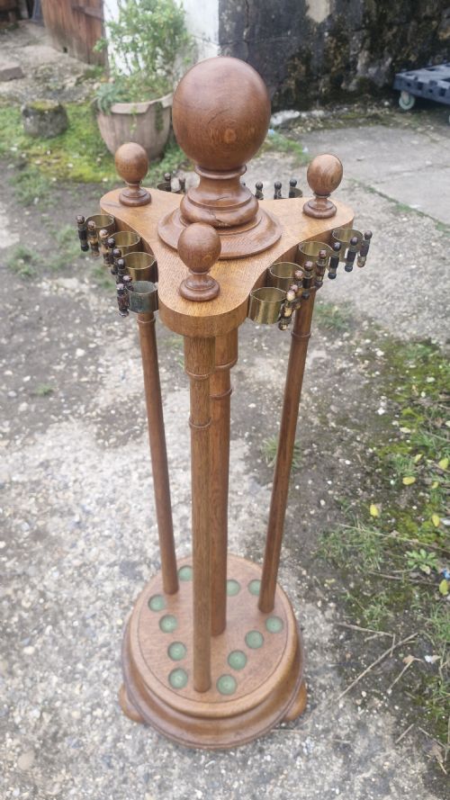 OAK REVOLVING SNOOKER CUE STAND - ADDITIONAL PHOTO 1