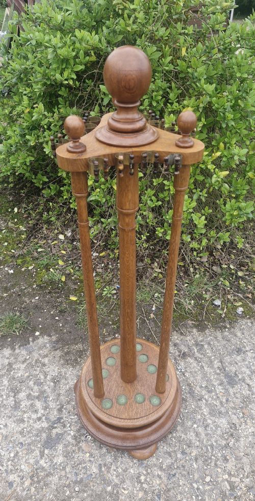 OAK REVOLVING SNOOKER CUE STAND - ADDITIONAL PHOTO 2