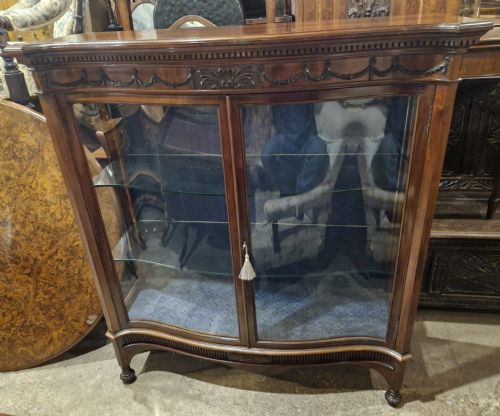 EDWARDIAN SOLID MAHOGANY DISPLAY CABINET - ADDITIONAL PHOTO 1