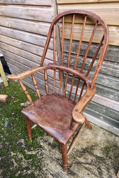 EARLY 19TH CENTURY WEST COUNTRY STICK BACK WINDSOR ARMCHAIR - ADDITIONAL PHOTO 6