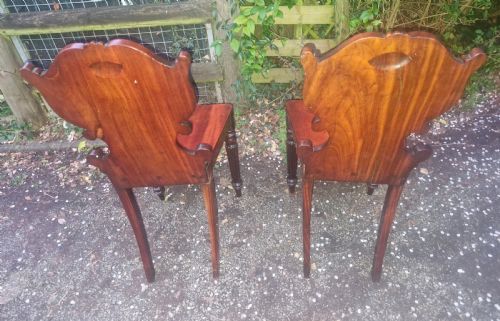PAIR OF REGENCY MAHOGANY HALL CHAIRS - ADDITIONAL PHOTO 6