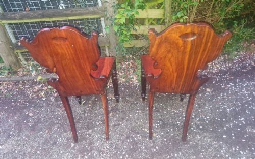 PAIR OF REGENCY MAHOGANY HALL CHAIRS - ADDITIONAL PHOTO 7
