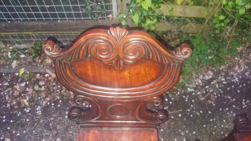 PAIR OF REGENCY MAHOGANY HALL CHAIRS - ADDITIONAL PHOTO 8