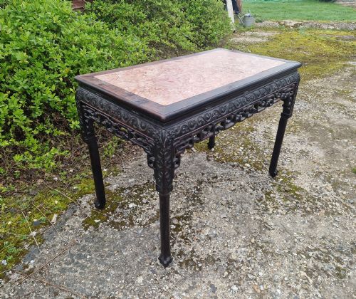 LATE 19TH CENTURY CHINESE MARBLE TOP TABLE - ADDITIONAL PHOTO 1