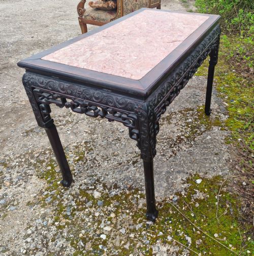 LATE 19TH CENTURY CHINESE MARBLE TOP TABLE - ADDITIONAL PHOTO 3