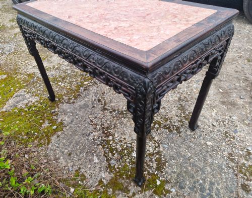 LATE 19TH CENTURY CHINESE MARBLE TOP TABLE - ADDITIONAL PHOTO 4