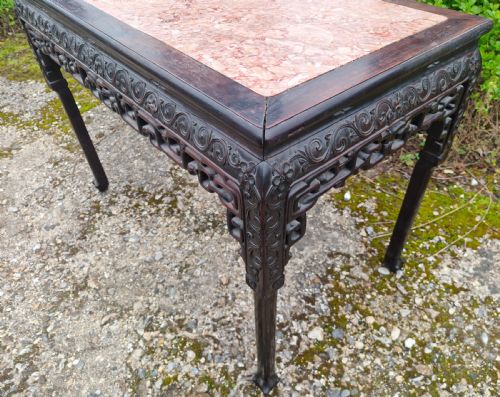LATE 19TH CENTURY CHINESE MARBLE TOP TABLE - ADDITIONAL PHOTO 5