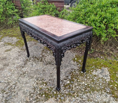 LATE 19TH CENTURY CHINESE MARBLE TOP TABLE - ADDITIONAL PHOTO 6