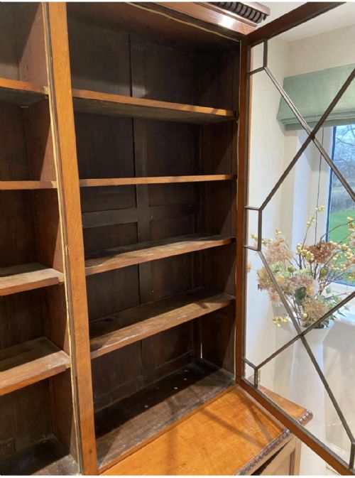 VICTORIAN BOOKCASE CABINET FITTED ADJUSTABLE SHELVES - ADDITIONAL PHOTO 6