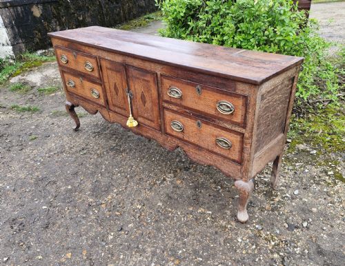 ANTIQUE SHROPSHIRE OAK AND BANDED DRESSER BASE - ADDITIONAL PHOTO 6