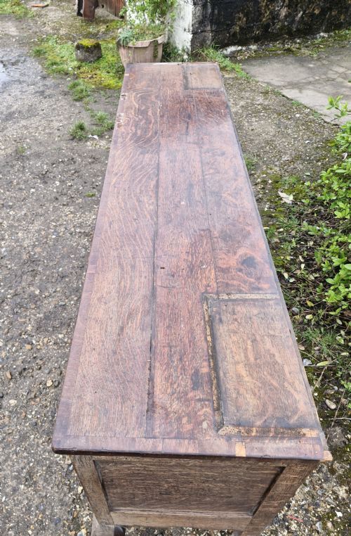 ANTIQUE SHROPSHIRE OAK AND BANDED DRESSER BASE - ADDITIONAL PHOTO 9