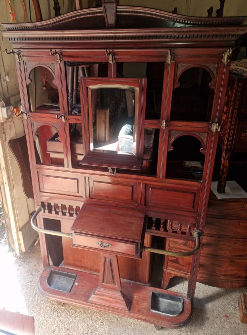 LATE VICTORIAN MAHOGANY HALL STAND - ADDITIONAL PHOTO 3