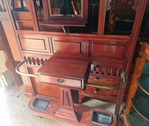 LATE VICTORIAN MAHOGANY HALL STAND - ADDITIONAL PHOTO 6