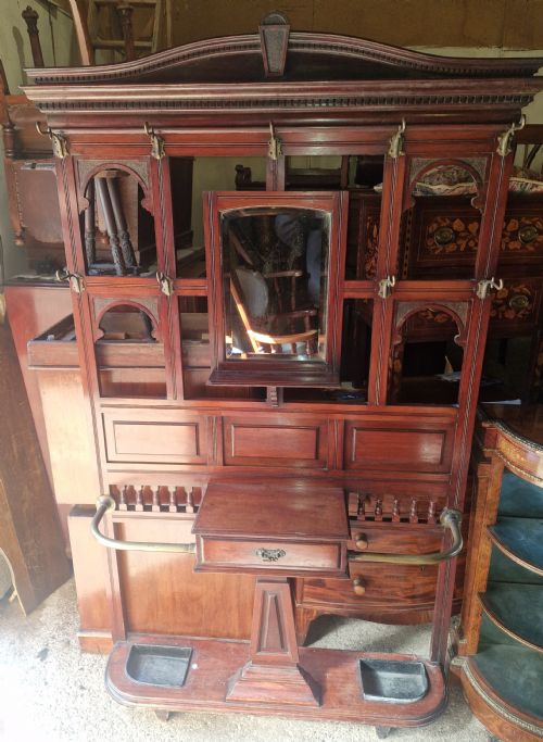 LATE VICTORIAN MAHOGANY HALL STAND - ADDITIONAL PHOTO 8