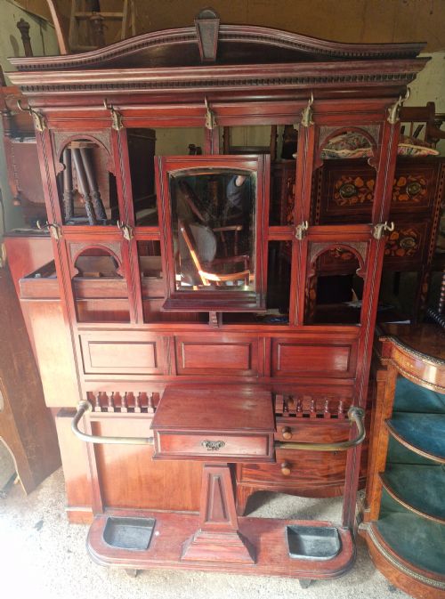 LATE VICTORIAN MAHOGANY HALL STAND - ADDITIONAL PHOTO 9