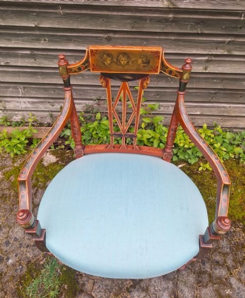 PAINTED SATINWOOD ARMCHAIR - ADDITIONAL PHOTO 2