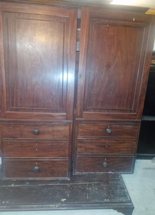 LATE GEORGIAN CHANNEL ISLAND STYLE MAHOGANY CLOTHES HANGING WARDROBE - ADDITIONAL PHOTO 18