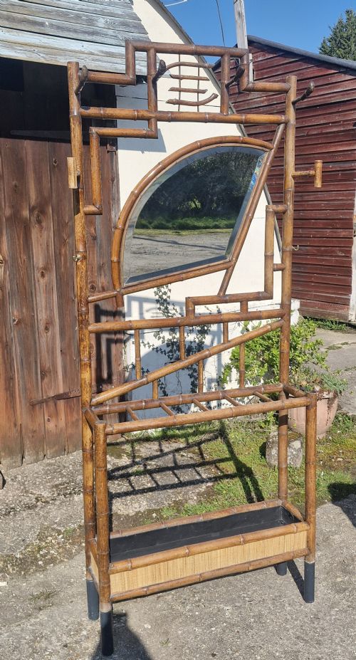 late victorian bamboo hallstand - CATEGORY: ANTIQUE FURNITURE - DATED VICTORIAN