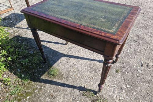 EARLY VICTORIAN MAHOGANY 2 DRAWER WRITING TABLE - ADDITIONAL PHOTO 5