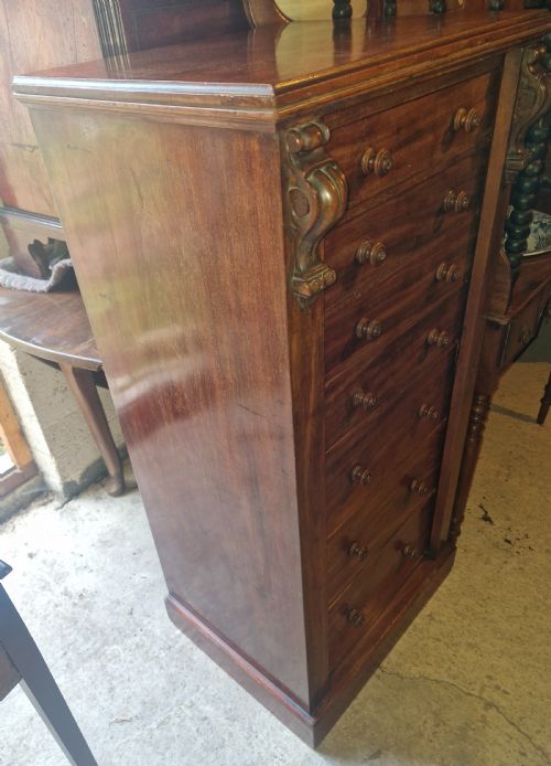 MID 19TH CENTURY MAHOGANY WELLINGTON CHEST - ADDITIONAL PHOTO 2