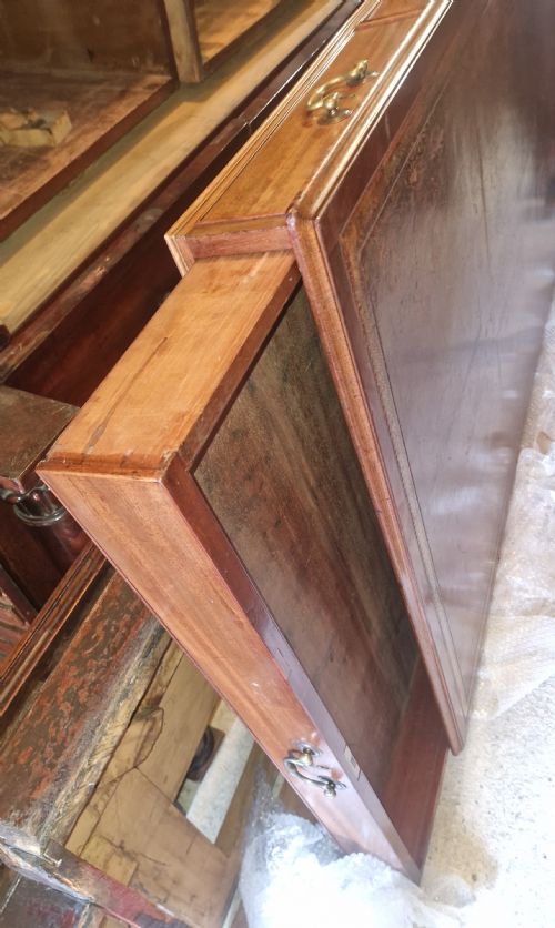EARLY VICTORIAN MAHOGANY PARTNERS PEDESTAL WRITING DESK UNUSUAL SIDE DRAWERS - ADDITIONAL PHOTO 9