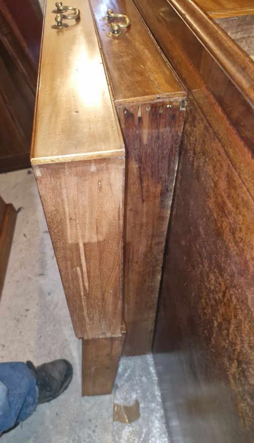 EARLY VICTORIAN MAHOGANY PARTNERS PEDESTAL WRITING DESK UNUSUAL SIDE DRAWERS - ADDITIONAL PHOTO 20