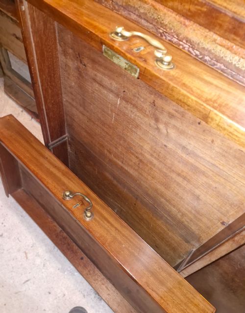 EARLY VICTORIAN MAHOGANY PARTNERS PEDESTAL WRITING DESK UNUSUAL SIDE DRAWERS - ADDITIONAL PHOTO 24