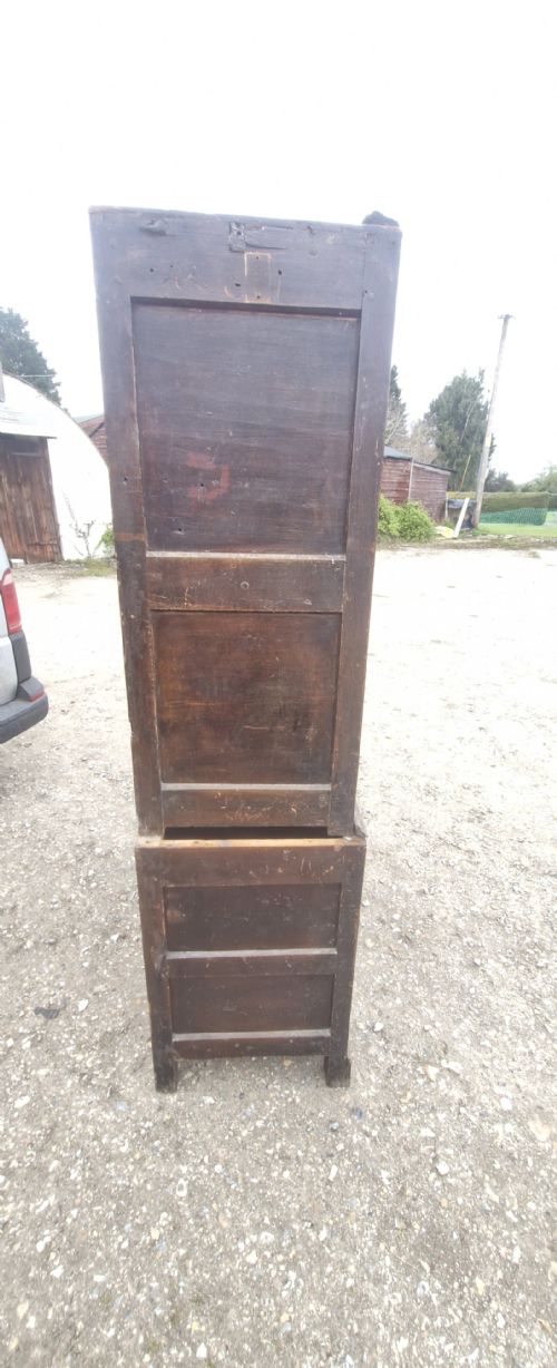 LATE GEORGIAN OAK 2 PART HOUSEKEEPERS CUPBOARD - ADDITIONAL PHOTO 9
