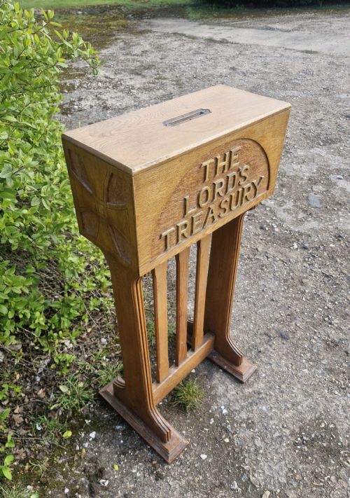 OAK COLLECTION BOX OR A USEFUL OFFICE SWEAR BOX - ADDITIONAL PHOTO 2