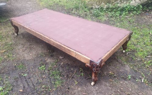 MID VICTORIAN CARVED ROSEWOOD CENTRE STOOL FOR REUPHOLSTERING