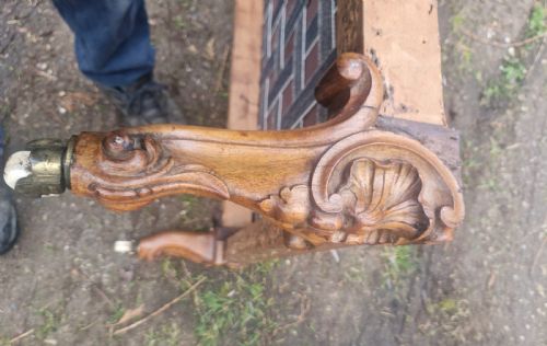 MID VICTORIAN CARVED ROSEWOOD CENTRE STOOL FOR REUPHOLSTERING - ADDITIONAL PHOTO 2