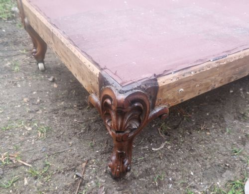 MID VICTORIAN CARVED ROSEWOOD CENTRE STOOL FOR REUPHOLSTERING - ADDITIONAL PHOTO 4