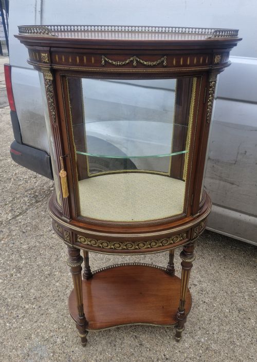 GOOD FREESTANDING MAHOGANY BIJOUTERIE DISPLAY CABINET - ADDITIONAL PHOTO 9