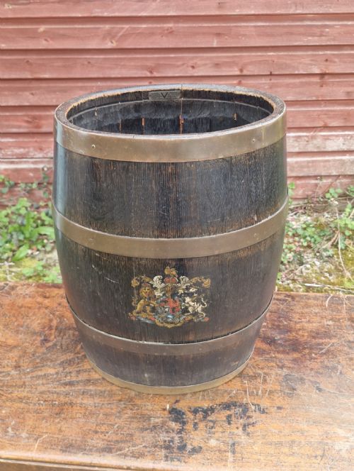 OAK BARREL WALKING STICK STAND - ADDITIONAL PHOTO 5