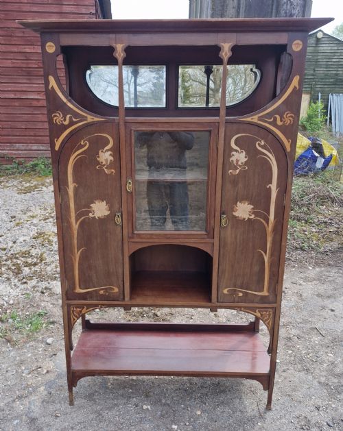 ART NOUVEAU INLAID MAHOGANY CABINET - ADDITIONAL PHOTO 3